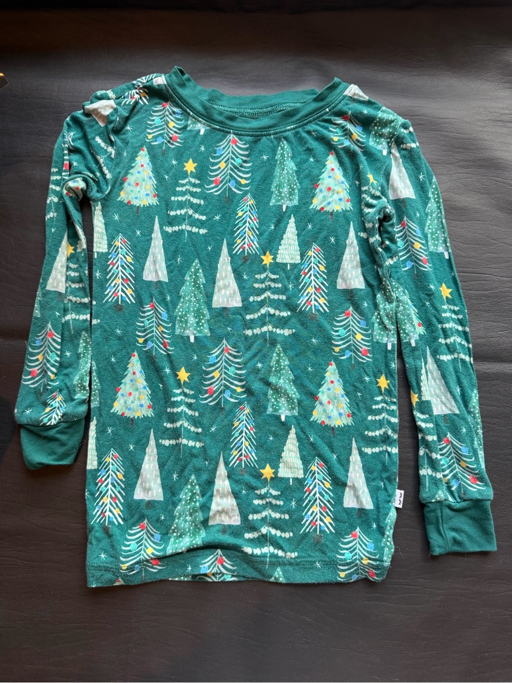Little Sleepies Green Bamboo Twinkling Trees Christmas Pajama Two Piece Kids 4T